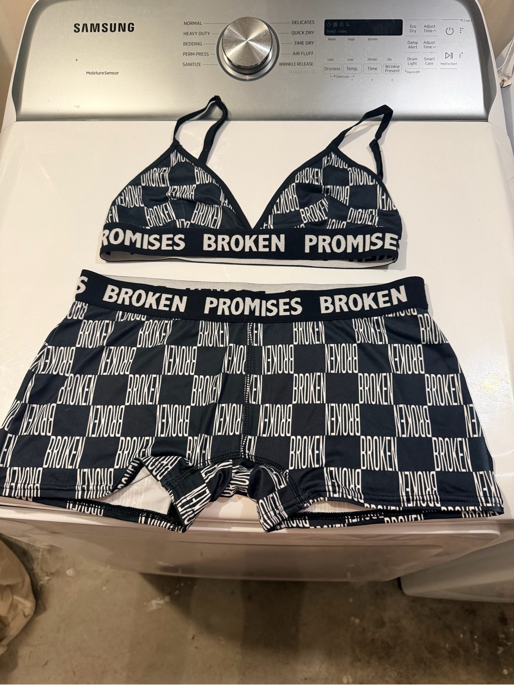 Broken Promises Women’s Black Logo Bralette & Boxer Short Set